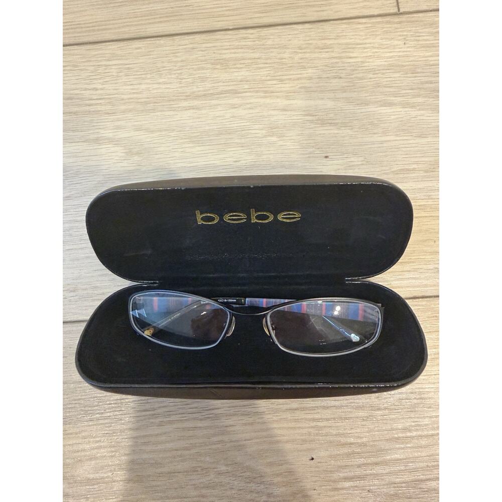 Bebe Desire Eyeglasses Frame Black Stripe 53-18-130